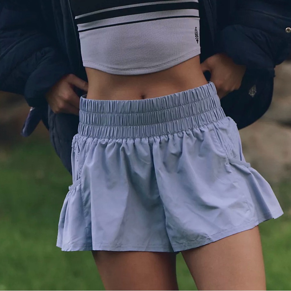 Fp Movement By Free People Light Blue Elastic-Waist Athletic Shorts